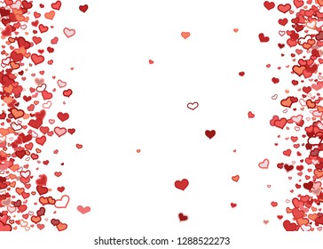 Scattered Doodle Red Hearts Frame On Stock Vector (Royalty Free) 1291709245