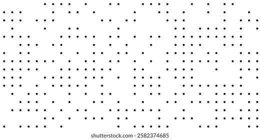 Scattered Dots Pattern on White Background, Minimal Technology Vector Design