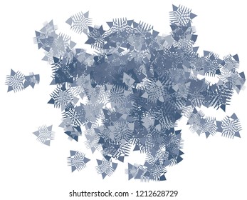 The scattered dove colored triangles confetti vector illustration. Geometric festive pattern. Unusual confetti elements splash. Original elements for your design. Perfect for prints, covers, badges