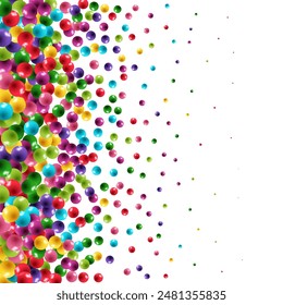 Esferas de colores flotantes dispersas sobre un fondo vibrante - 3D render