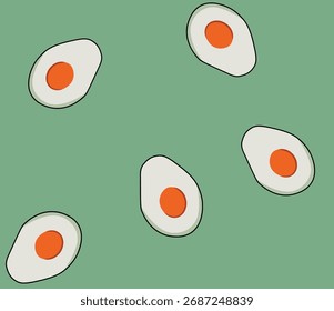 Scattered Fried Eggs Pattern Design Art