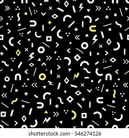 Scattered Geometric Line Shapes. Abstract Background Design. Form a triangle, a line, a circle. Hipster fashion