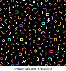 Scattered Geometric Line Shapes. Abstract Background Design. 