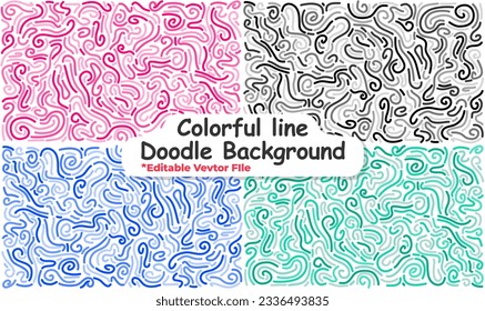 Scattered Geometric Line Shapes background. abstract background. Colorful line doodle background. fun colorful line doodle seamless pattern.
