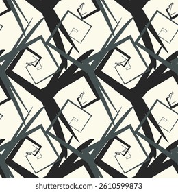 Scattered geometric shapes of lines. Abstract background design

