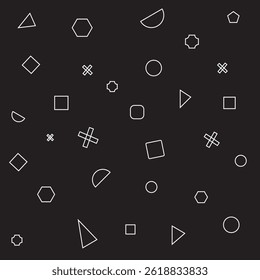 Scattered geometric shapes of lines. abstract background design.