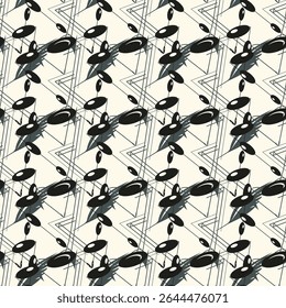 Scattered geometric shapes lines. Abstract background design