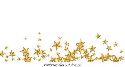 Scattered golden stars on white background perfect for festive designs, party invites, and holiday decor. Add a magical sparkle to your creative projects with this elegant clipart