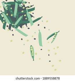 scattered green beans background vector