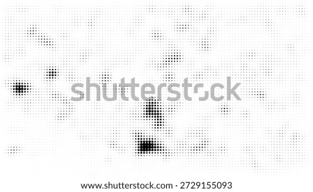 Scattered halftone dot texture with grayscale diffusion overlay vector background, abstract dotted noise pattern for modern design and print effect
