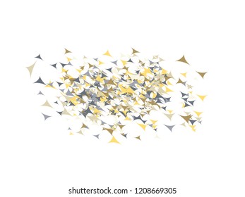 The scattered halftone triangles confetti vector illustration. Geometric festive pattern. Unusual confetti elements splash. Original elements for your design. Perfect for prints, covers, badges