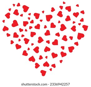 diseño de vectores de corazón dispersos aislados en fondo blanco.