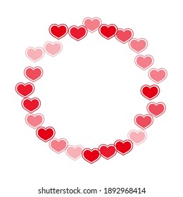 Corazones dispersos cayendo fondo valentino. Diseño romántico de decoración de bodas. Los corazones rojos rubios adoran los símbolos de placer aislados en un fondo transparente. Decoración sencilla de aniversario.