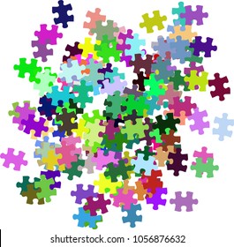 Scattered Jigsaw Puzzle