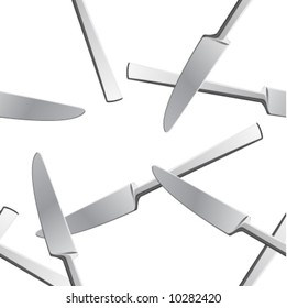 Scattered knives.Seamless vector in any direction.