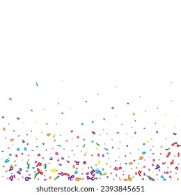 Scattered letters of latin alphabet. Colorful childish floating characters of English language. Foreign languages study concept. Back to school banner on white background.