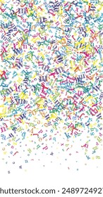Scattered letters of latin alphabet. Colorful childish floating characters of English language. Foreign languages study concept. Back to school banner on white background.