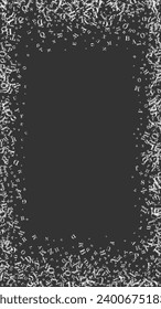 Scattered letters of latin alphabet. White chalk  floating characters of English language. Foreign languages study concept. Back to school banner on blackboard background.
