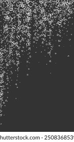 Scattered letters of latin alphabet. White chalk  floating characters of English language. Foreign languages study concept. Back to school banner on blackboard background.