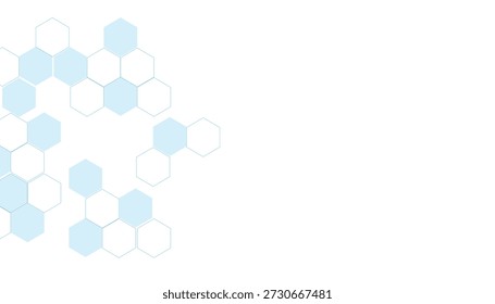 Scattered Light Blue Hexagons on a White Background.eps