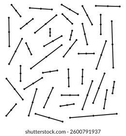 Scattered line pattern. Abstract connected dots. Random geometric composition. Vector minimal design.