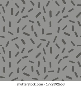 Scattered Lines Hand drawn gray marks on gray background texture pattern. seamless repeat vector pattern surface design