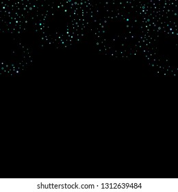  Scattered little sparkling, glitter elements. Random stellar falling on black background. New Year Christmas background. Vector illustration.
