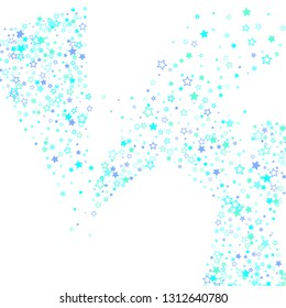  Scattered little sparkling, glitter elements. Random stellar falling on white background. New Year Christmas background. Vector illustration.