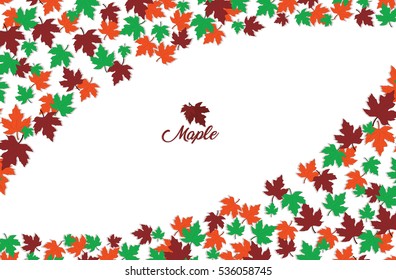 Scattered maple leaves for different design. Can be used for wallpaper, pattern fills, textile, web page background, surface textures, Image for advertising booklets, banners, flayers.