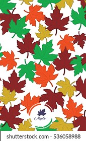 Scattered maple leaves for different design. Can be used for wallpaper, pattern fills, textile, web page background, surface textures, Image for advertising booklets, banners, flayers.