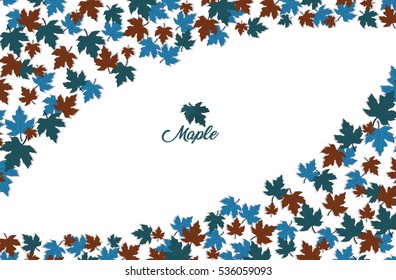 Scattered maple leaves for different design. Can be used for wallpaper, pattern fills, textile, web page background, surface textures, Image for advertising booklets, banners, flayers.