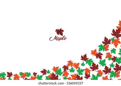 Scattered maple leaves for different design. Can be used for wallpaper, pattern fills, textile, web page background, surface textures, Image for advertising booklets, banners, flayers.