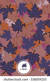 Scattered maple leaves for different design. Can be used for wallpaper, pattern fills, textile, web page background, surface textures, Image for advertising booklets, banners, flayers.