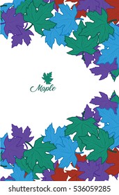 Scattered maple leaves for different design. Can be used for wallpaper, pattern fills, textile, web page background, surface textures, Image for advertising booklets, banners, flayers.