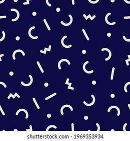 Gesenkte Memphis-Linie Form nahtlose Vektordesign. Prints und Modetrends.
