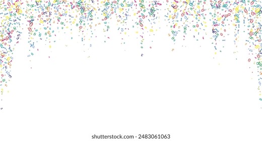 Scattered numbers. Colorful childish digits flying chaotic. Back to school mathematics banner on white background. Falling numbers vector illustration.