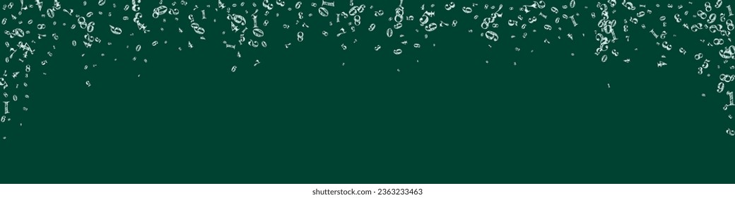 Números dispersos. Dígitos de tiza blanca volando caóticos. Cartel de regreso a la escuela de matemáticas en la pizarra. Ilustración vectorial de números en disminución.