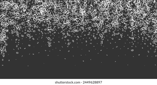 Scattered numbers. White chalk digits flying chaotic. Back to school mathematics banner on blackboard background. Falling numbers vector illustration.