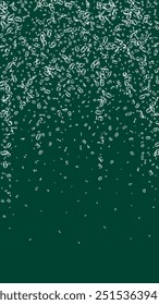 Scattered numbers. White chalk digits flying chaotic. Back to school mathematics banner on blackboard background. Falling numbers vector illustration.