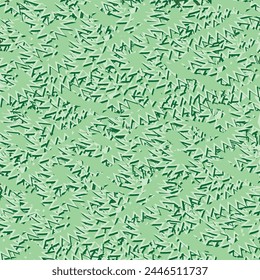 Scattered and overlapping green leaves with silvery and jagged edges. Eco nature background. Abstract vector seamless.