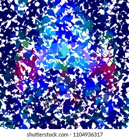 Scattered overlapping random shapes geometric pattern in blue tones. Abstract textured background. Vector illustration