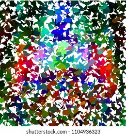 Scattered overlapping random shapes geometric colorful pattern. Abstract textured background. Vector illustration