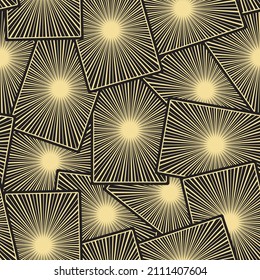 Scattered playing cards face down, seamless vector pattern