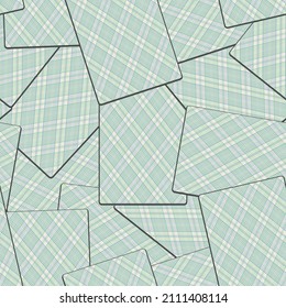 Scattered playing cards face down, seamless vector pattern