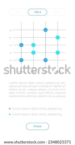 Scattered plot UI element template. Editable isolated vector dashboard component. Flat user interface. Visual data presentation. Web design widget for mobile application with light theme