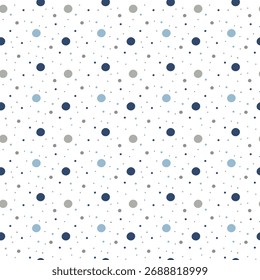 Scattered polka dots seamless pattern in soft blue tones for fabric, bedding, and wrap