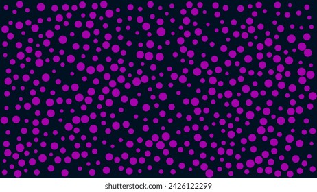 Scattered Purple Polka Dot Circle on Dark Background Wallpaper