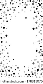 Puntos negros dispersos al azar. Dispersión de puntos oscuros sobre fondo blanco. Una plantilla de superposición de puntos grises auténticos que dispersan la superposición. Impresionante ilustración vectorial.