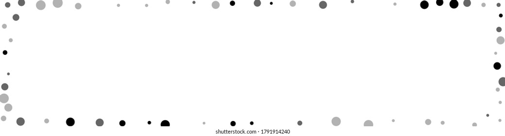 Geschlagene, zufällige schwarze Punkte. Dunkle Punktverteilung auf weißem Hintergrund. Schöne graue Flecken, die die Overlay-Vorlage auflösen. Wunderbare Vektorgrafik.
