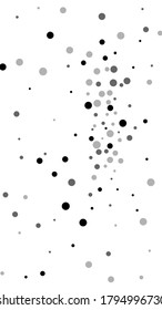 Puntos negros dispersos al azar. Dispersión de puntos oscuros sobre fondo blanco. Una plantilla de superposición de puntos grises auténticos que dispersan la superposición. Ilustración vectorial original.